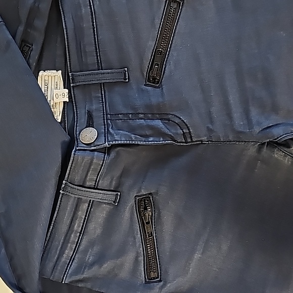 CURRENT / ELLIOTT Skinny Soho Jeans Wax Navy Blue Pants Black Zipper Ankles 26 - Picture 3 of 8